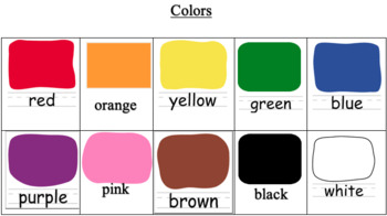 Preview of Colors - Picture Symbols - Early Intervention