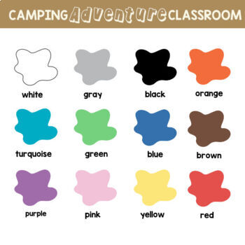 Colors Posters & Card {Camping Adventure Forest Classroom Decor}