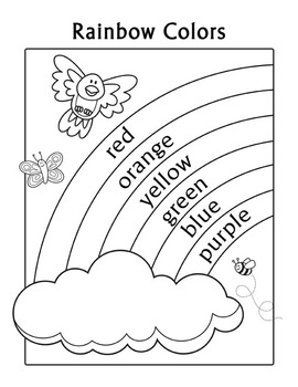  Colors  Practice Rainbow  Coloring  Page  English Color  