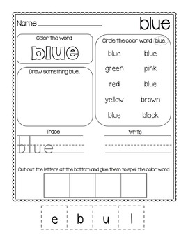 Colors: Print & Go Worksheets by True Teaching | TPT