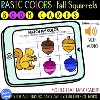 Preview of Colors Recognition Digital Cards | Fall Squirrels