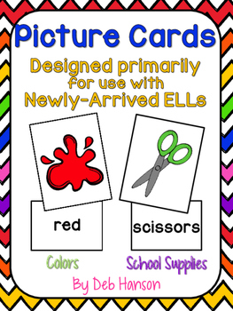 Preview of Colors & School Supplies:  Word and Picture Cards (can be used with new ELLs)