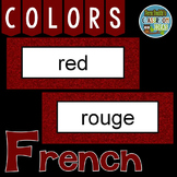 French Color Words Pocket Chart Cards and Worksheets Franç