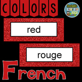French Color Words Pocket Chart Cards and Worksheets Français Red