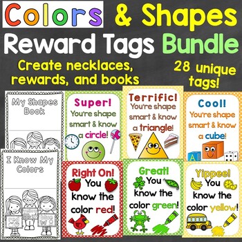 Preview of Colors & Shapes Reward Tags Bundle - Individual Tags for Colors & 2D & 3D Shapes
