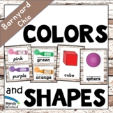 Colors & Shapes Posters for Farmhouse Classroom Decor
