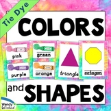 Colors & Shapes Posters for Tie Dye Theme Classroom Decor