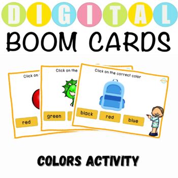 Preview of Colors Spellings Activity For Kindergarten - Boom Cards™