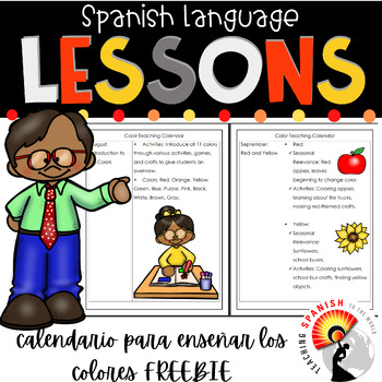 Preview of Spanish Colors Teaching Calendar