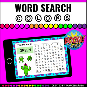Preview of Colors Word Search Boom Cards™ Distance Learning
