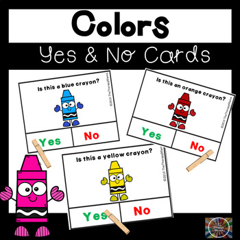 Preview of Colors Yes and No Question Cards