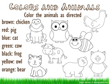 Colors and Animals by Sarah P | Teachers Pay Teachers