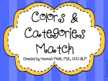 Preview of Colors and Categories Match: Spanish