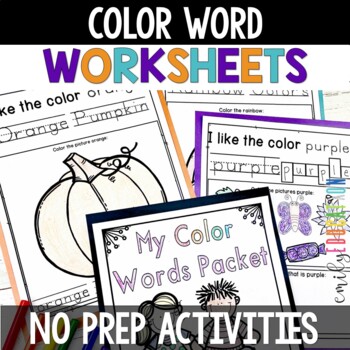 Color Word Worksheets | Color Word Sight Words | Learning Colors