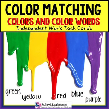 Preview of Colors and Color Words for Matching and Identifying Colors Task Box Filler