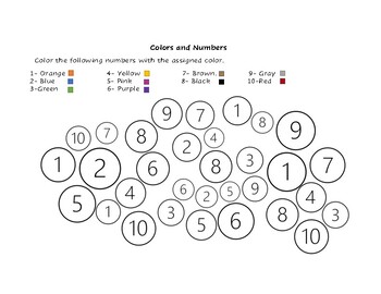 Colors and Numbers by Sofia Cabrera | TPT