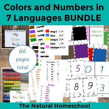 Preview of Colors and Numbers in 7 Languages BUNDLE
