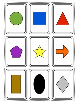 Preview of Colors and Shapes Mini Card Set in color prek kindergarten primary learning game