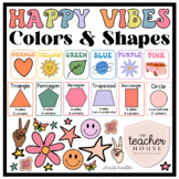 Colors and Shapes Posters | RETRO HAPPY VIBES Classroom Decor