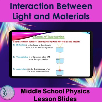 Preview of Colors and light Interaction | PowerPoint Lesson Slides | Middle School Physics