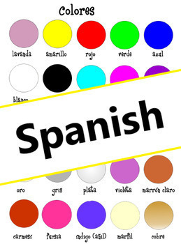 Preview of Colors flash card: Colores en Español (Spanish) (+ Digital TpT)