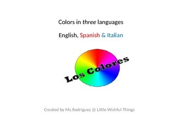 Preview of Colors in 3 languages