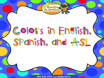 Preview of Colors – in English, Spanish, & ASL - FREEBIE