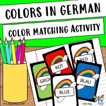 Preview of Colors in German - English and German Color Matching Activity