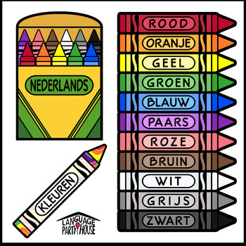 Preview of Colors in Dutch Crayons and Printables