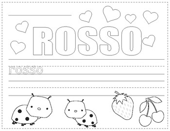 Preview of Colors in Italian ~ i colori ~ Worksheets