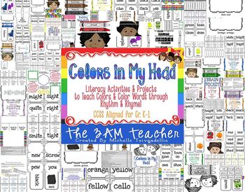 Preview of Colors in My Head: Rhythm & Rhyme Literacy Activities