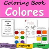 Colors in Spanish Coloring Pages, Color Matching Game, and