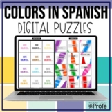 Colors in Spanish digital puzzles for Google Slides™