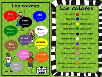 Preview of Colors in Spanish/ los colores - Cartilla / Bilingual