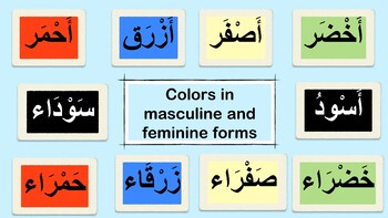 Preview of Colors in masculine and feminine
