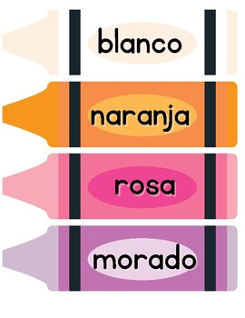 Colors labels - English- Español by Prekvibesbb | TPT
