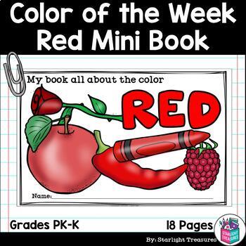 Preview of Colors of the Week: Red Mini Book for Early Readers