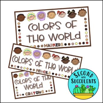 Colors of the World Supply Box Labels by Emily in the Classroom