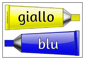 Preview of Colors on Paint Tubes in Italian Printable Cut Outs