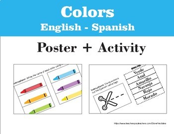 Preview of Colors English - Spanish (Poster & Activity)