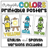 Colors with Crayon Cuties ENGLISH & SPANISH Classroom Prin