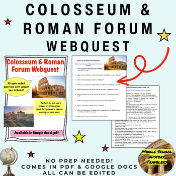 Preview of Colosseum & Roman Forum Webquest (Ancient Rome)