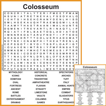 Preview of Colosseum Word Search
