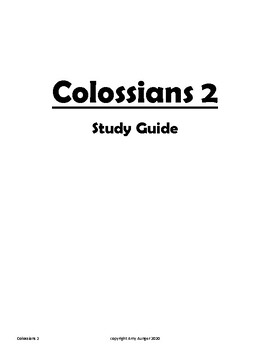 Preview of Colossians 2 Study Guide (Memorization)