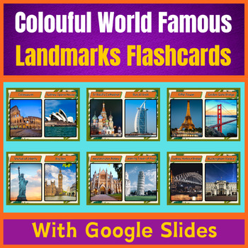 Preview of Colouful World Famous Landmarks Flashcards.