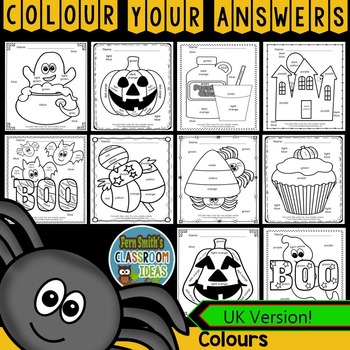 Preview of Halloween Colour By Code Know Your Colours UK Version