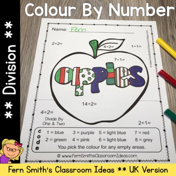 Preview of Fall Apples Colour By Number Division UK Version