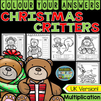 Preview of Christmas Colour By Number Advance Multiplication UK Version
