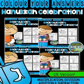 Preview of Colour By Number Hanukkah Celebration Bundle UK Version