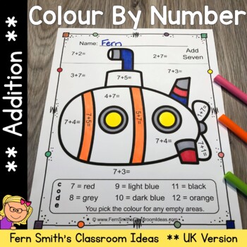 Preview of Colour By Number Addition Transportation UK Version Bonus Free Coloring Pages
